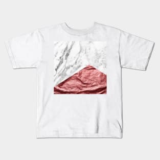 Deep rose gold marble Kids T-Shirt